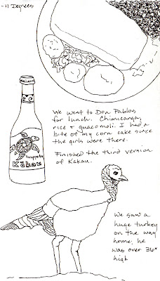 Art Journal Page Wild Turkey, Lunch and Beer Label Design