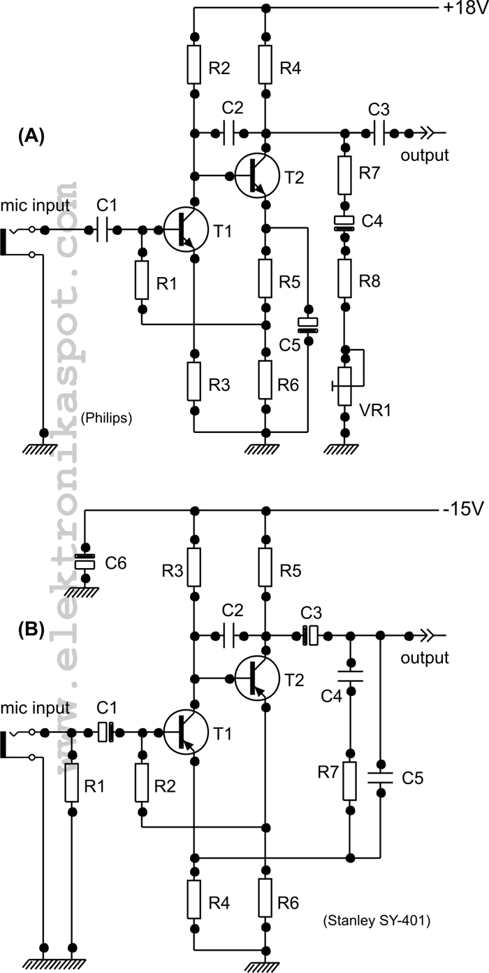 Mic Preamplifier Transistor Elektronika Spot