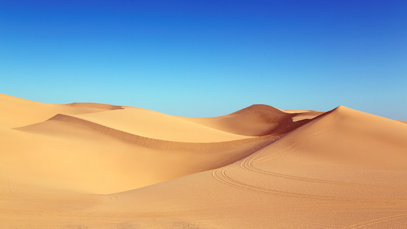 Blue Sky and Desert Dunes