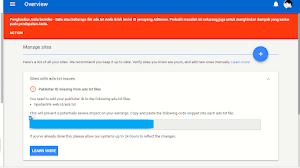 Peringatan Ads txt Google Adsense juga Muncul Pada Blog yang Tidak Aktif Monetisasinya
