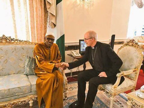 Buhari Receives Justin Welby, Archbishop of Canterbury, In Abuja House, London
