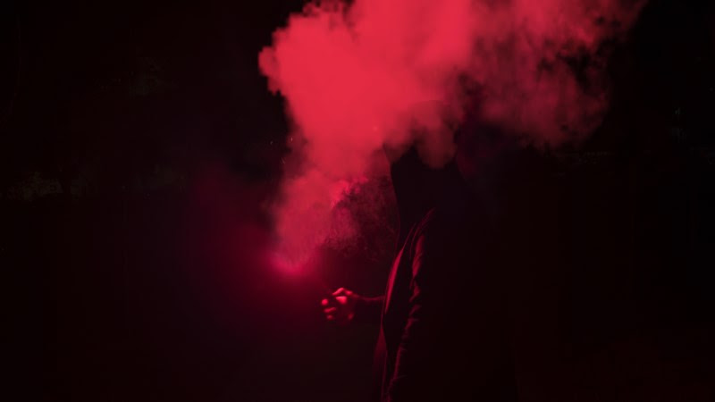 2 Man with Red Smoke Torch
