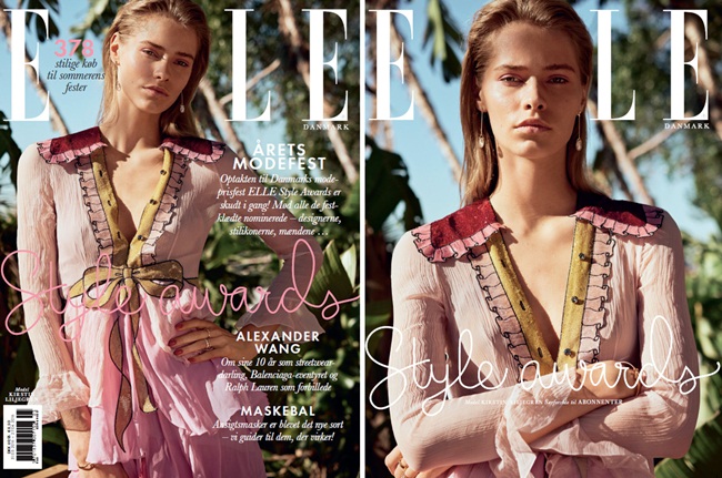 Elle Denmark April 2016, Kirstin Liljegren Gucci 2016 SS Pink Embroidered Chiffon Dress Editorials