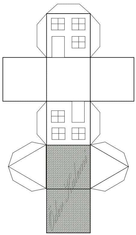 Kagittan Uc 3 Boyutlu Ev Yapimi Açılmış Tasarım Çalışması Etkinliği