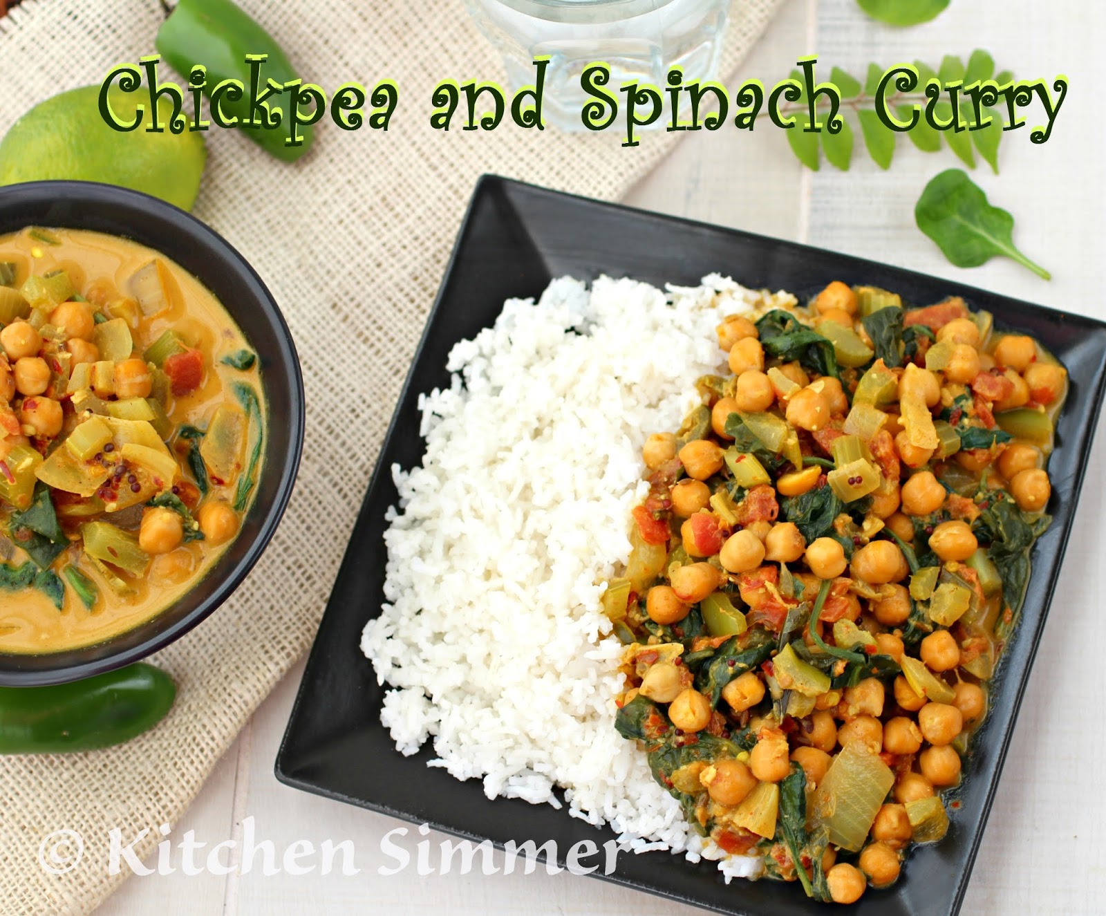 Kitchen Simmer Vegan Chickpea and Spinach Curry