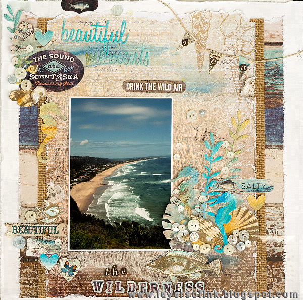 Layers of ink - Wilderness Layout by Anna-Karin Layers of ink - Wilderness Layout by Anna-Karin with Prima French Riviera papers