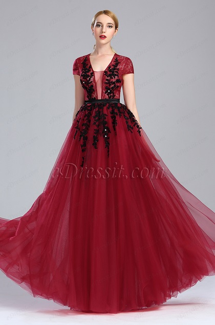 eDressit Beaded Lace Prom Carpet Formal Dress