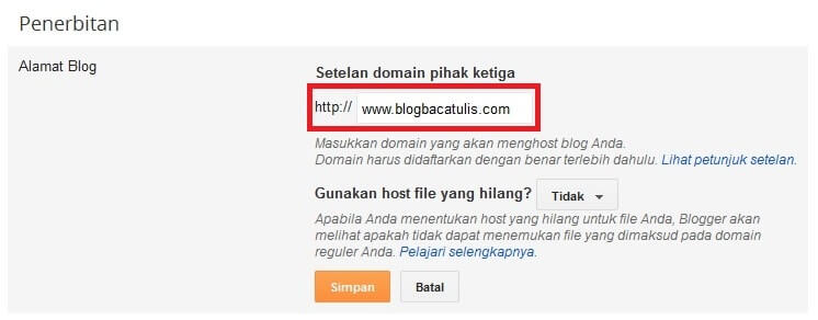 Cara Merubah Domain Blogspot