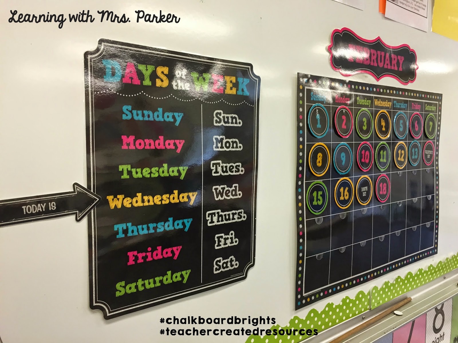 Calendar Makeover using chalkboardbrights Learning With Mrs. Parker