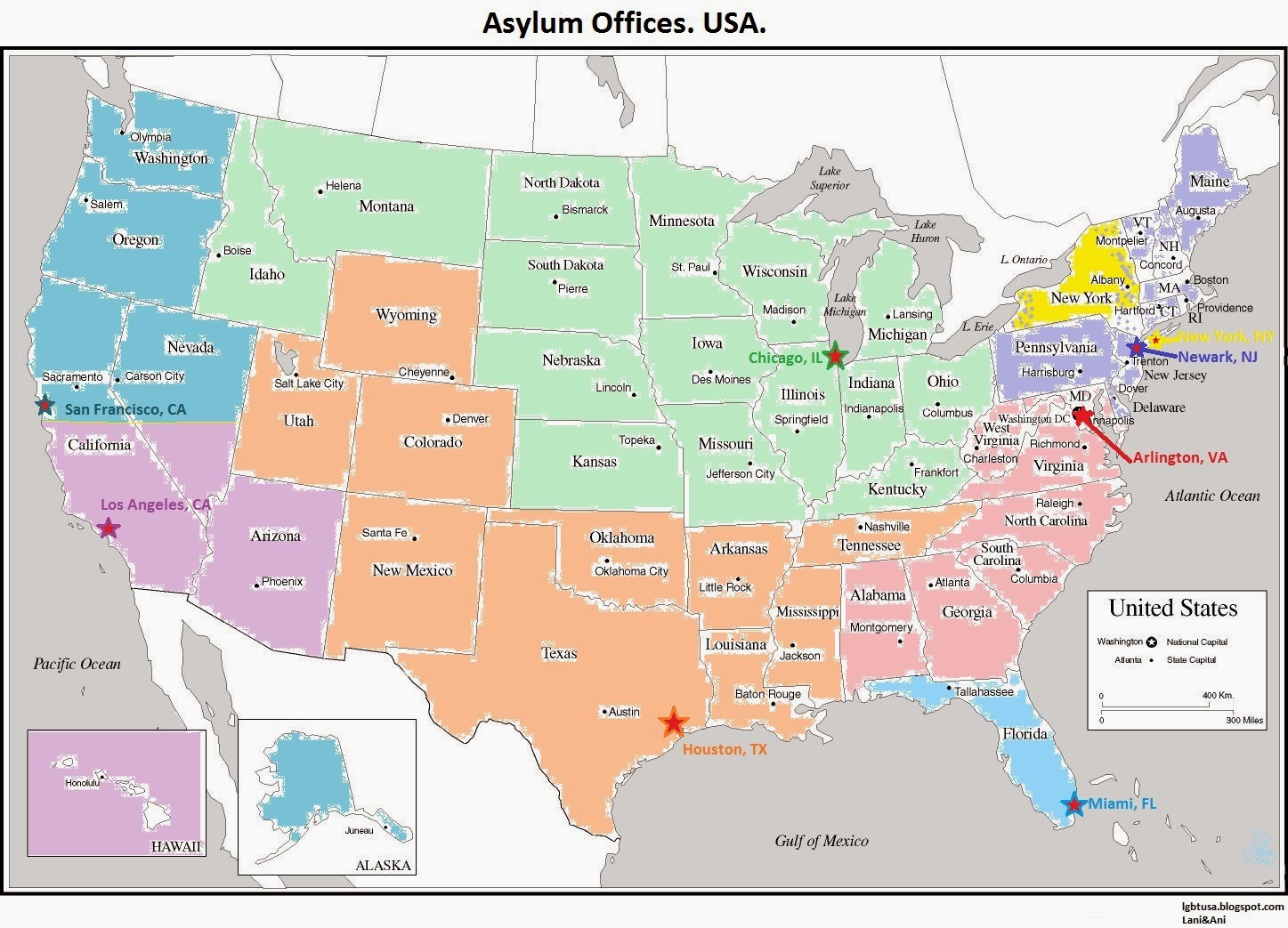 Политическое убежище в США География процесса отправка кейса