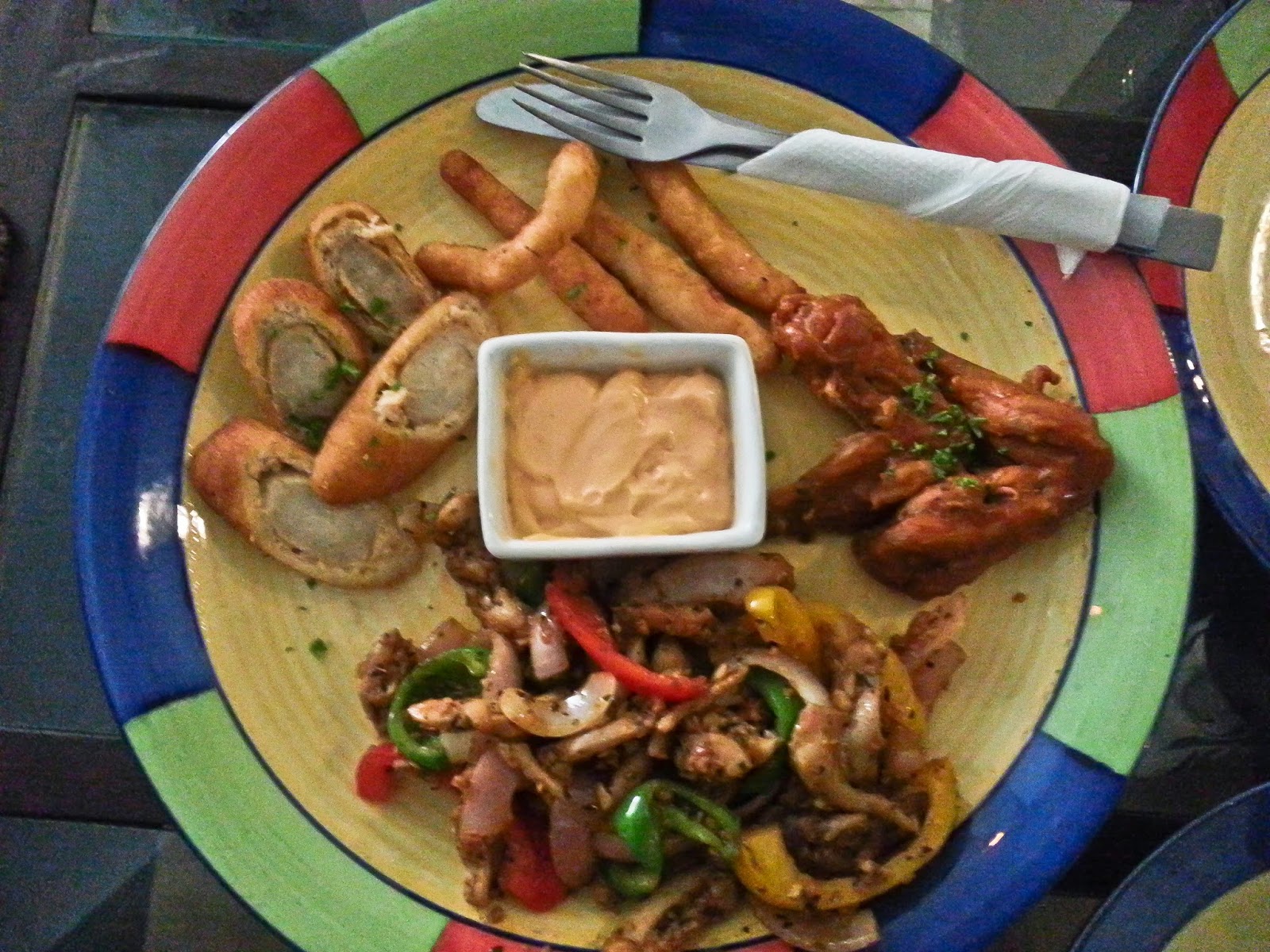 The Chicken Platter - Sausage Wonder, Chicken Fingers, BBQ Chicken Wings and Grilled Chicken Strips