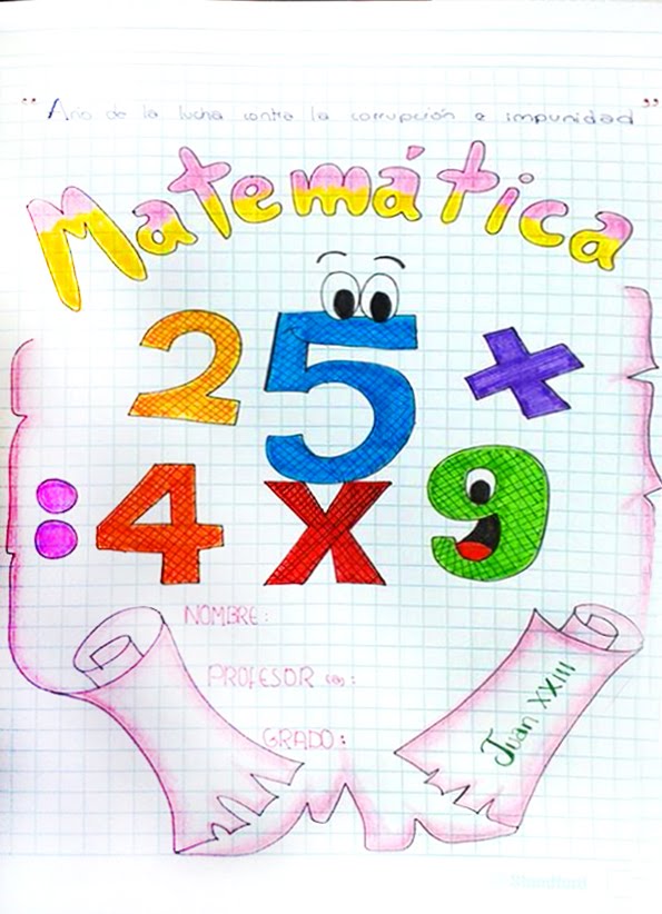 Portadas de matematicas para colorear | Recursos Educativos para Maestros