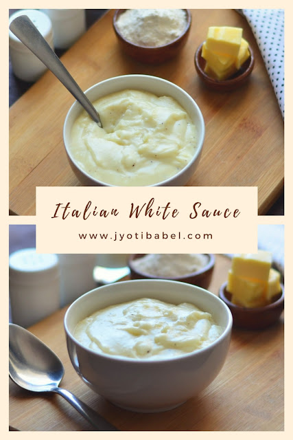 White sauce is one of the basic sauces used in Italian cuisine. Check this post to know how to make Italian White Sauce a.k.a bechamel sauce from scratch