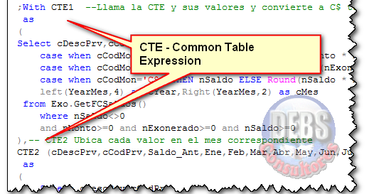Common Table Expression - SQL Server ~ DEBS Consultores