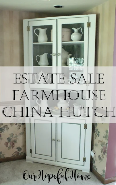 farmhouse china hutch corner cabinet ironstone