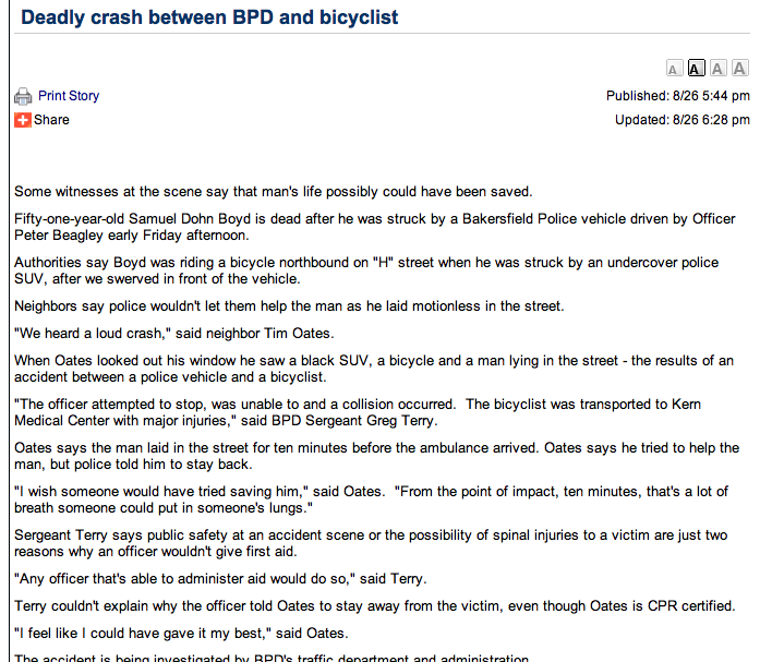 661Fixed: Police officer hits and kills bicyclist