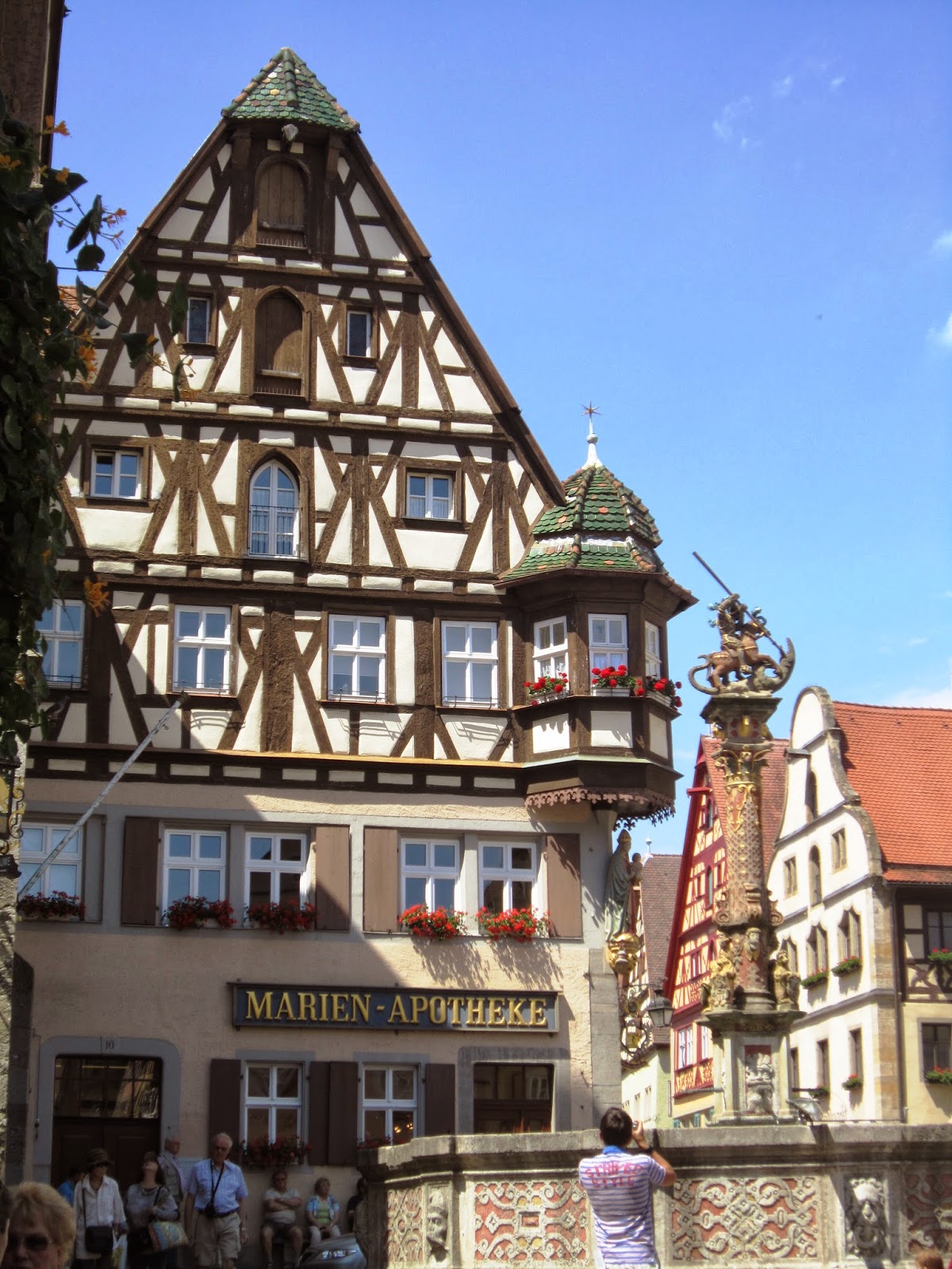 Detalle de la Marktplatz Detalle de la Marktplatz de Rothenburg