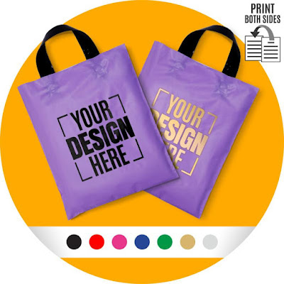 Customized Purple Plastic Carry Bags