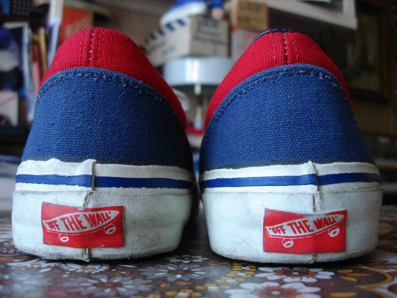 theothersideofthepillow: vintage HOLY GRAIL VANS 2-tone navy blue & red ...