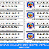 Zumimylittlejourney Stiker Inventaris Barang Sekolah