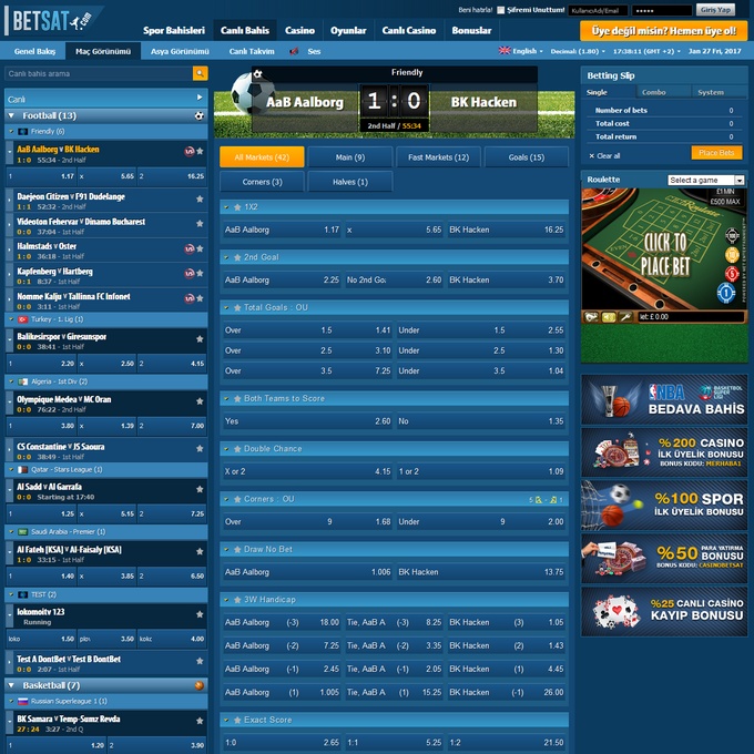 Betsat Live Betting Betsat Screen