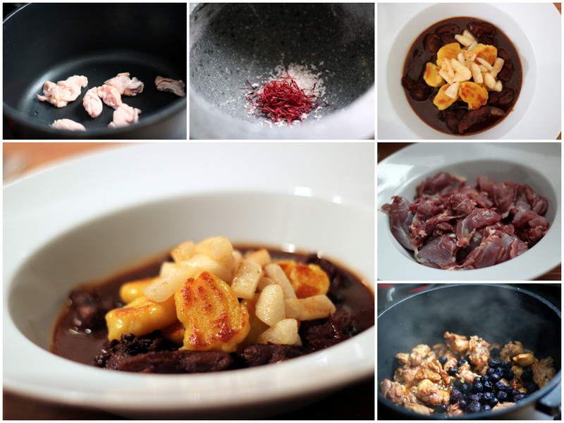 Entenragoût aus der Keule mit Cranberries, Safrangnocchi mit karamellisierter Nashi | Arthurs Tochter Kocht von Astrid Paul Entenragoût aus der Keule mit Cranberries, Safrangnocchi mit karamellisierter Nashi | Arthurs Tochter Kocht von Astrid Paul