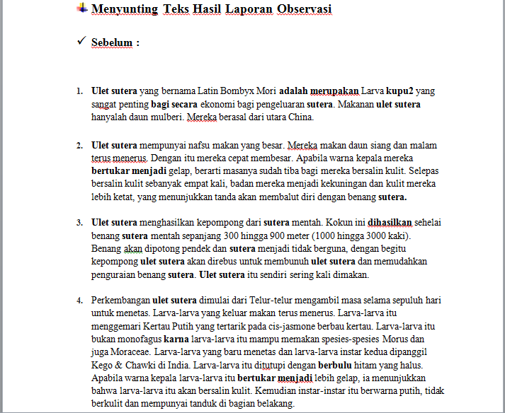 Contoh Laporan Hasil Observasi Dan Struktur Nya