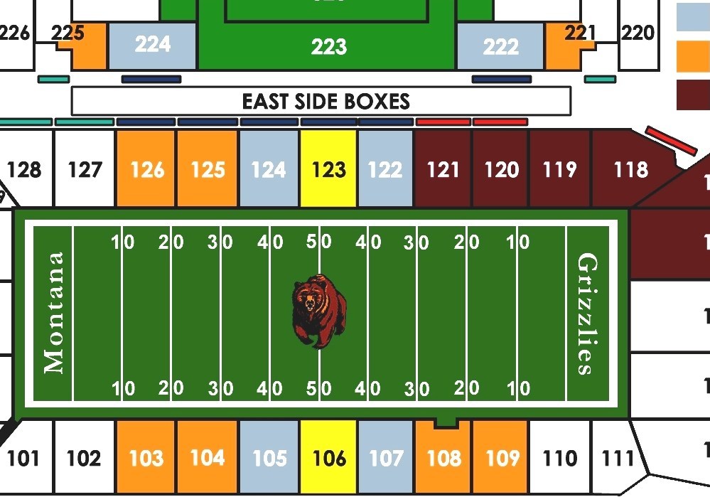 Washington–Grizzly Stadium - Washington Grizzly Stadium Seating Chart