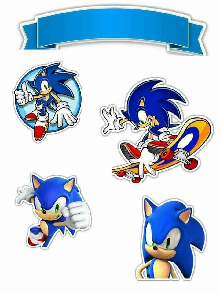 Sonic Cake Topper Printable Customize And Print Sonic Cake Topper Printable Customize And Print