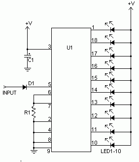 Lm386 Lm3914 Sound Vu Meter Circuits