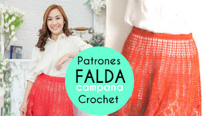 Patrones de Falda Campana en Punto Piñas para tejer con ganchillo