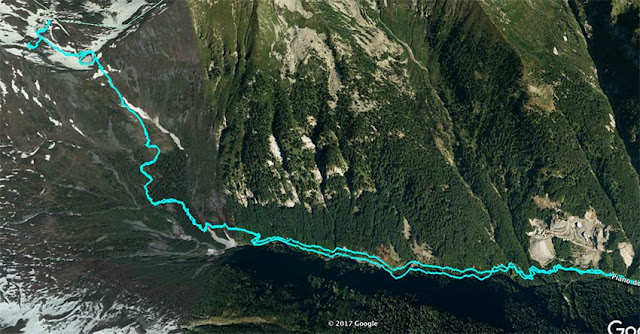 L'itinerario sulla mappa Google Earth L'itinerario sulla mappa Google Earth