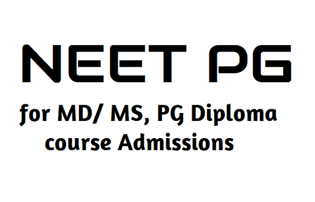 NEET PG 2019 for MD/ MS and PG Diploma course Admissions