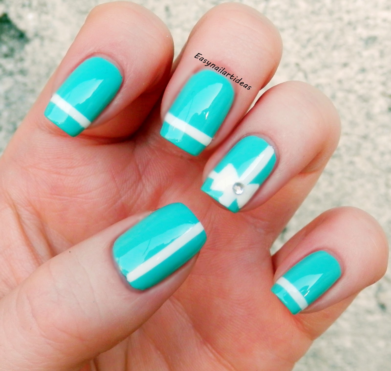 EASY NAIL ART and make-up IDEAS: Tiffany's blue box inspired nail art ...