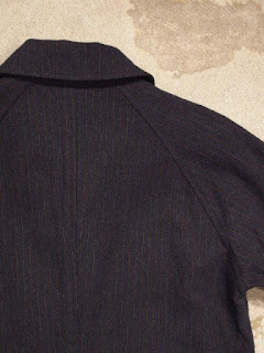 ts(s) Fly Front Raglan Sleeved Coat-Stitched Stripe Wool Cloth