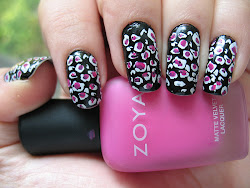 leopard nail pink nails manicure then dotting tool zoya stamped stamping konad m57 raven polish started using
