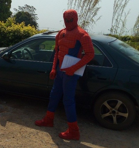Image result for ASUU Strike: Lecturer disguises as Spider Man to attend to students