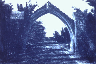 Edzell Arch, Edzell, Angus, Scotland - Charcoal by F. Lennox Campello, 1990