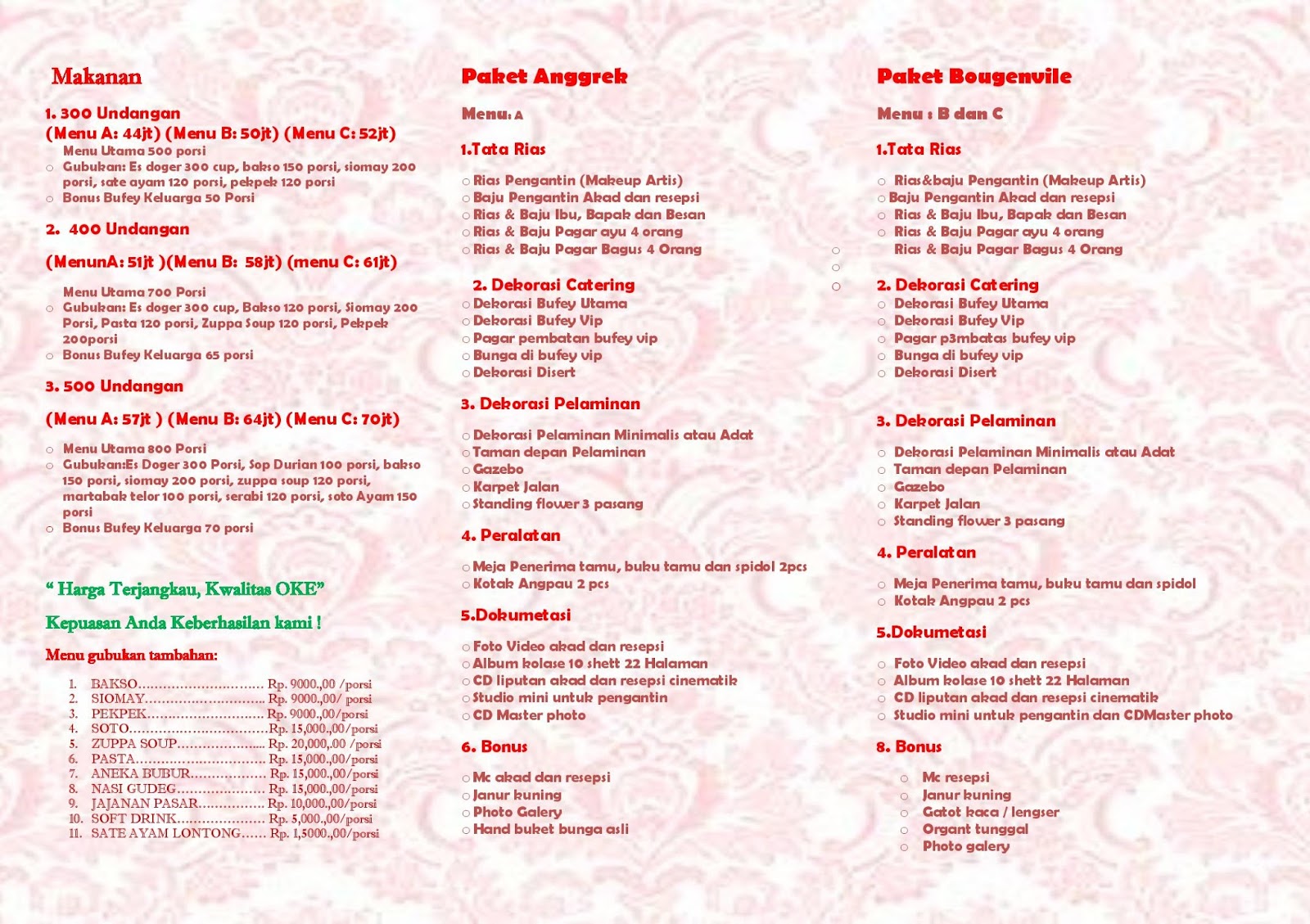 SAMARA Wedding Organizer Brosure Pernikahan Gedung brosure pernikahan gedung