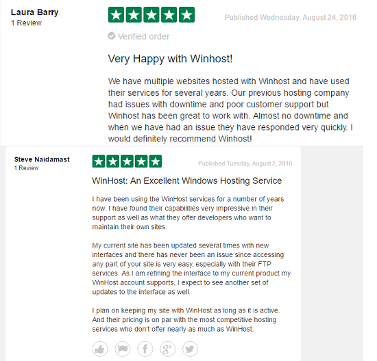 winhost, customer review