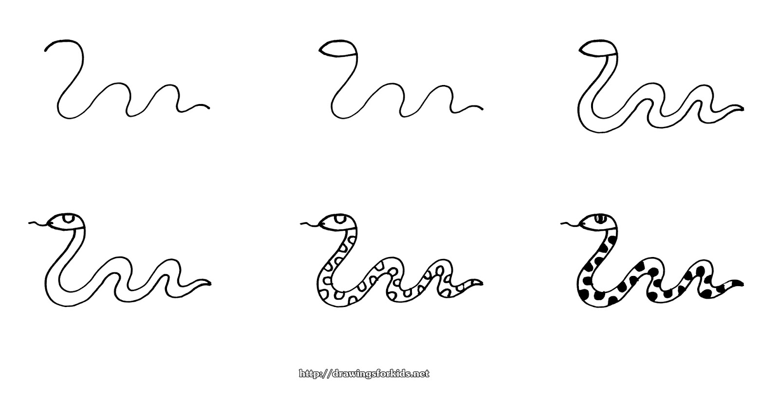 How to draw a Python for kid - drawingsforkids.net