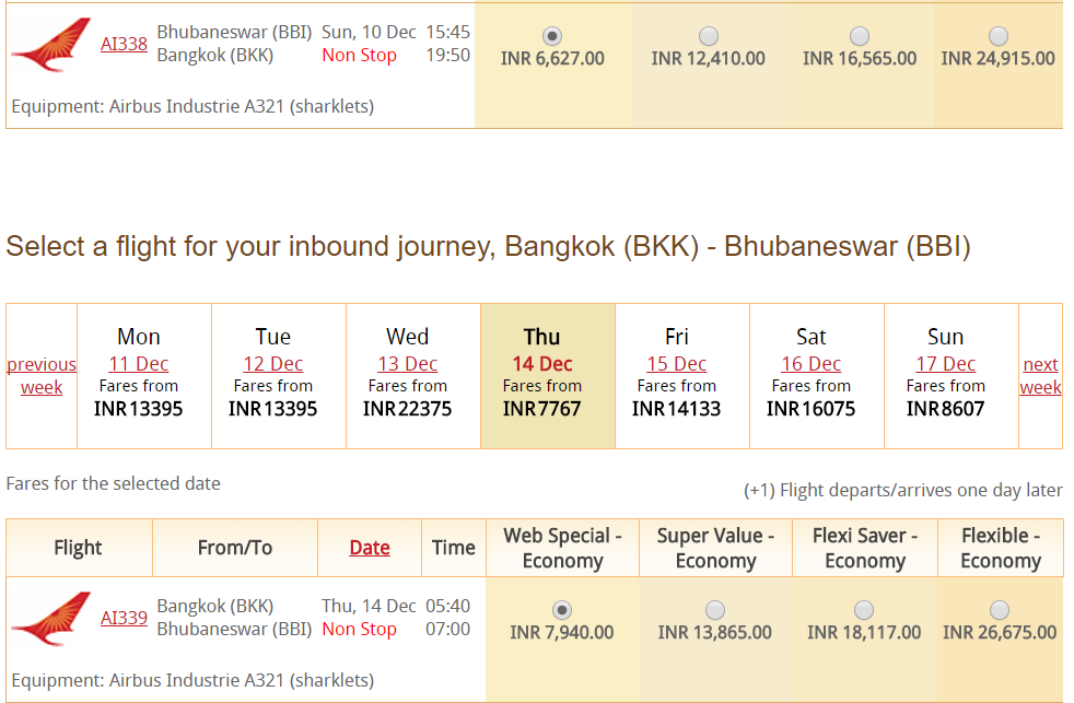 Air India BhubaneswarBangkok Direct flight to begin from 10 December