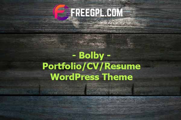 Bolby – Portfolio/CV/Resume WordPress Theme Nulled Download Free