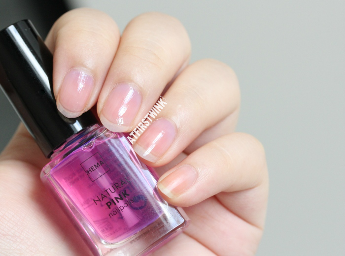 HEMA natural pink nail polish (Dior Nail Glow dupe) | not on pinky nail