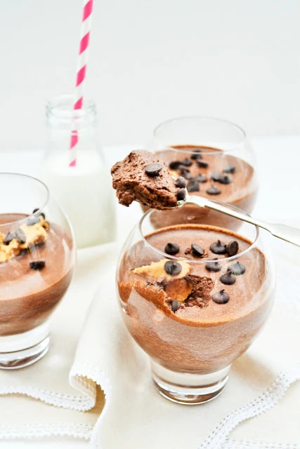 Vegan Chocolate Chip and Peanut Butter Mousse made with Chickpea Water