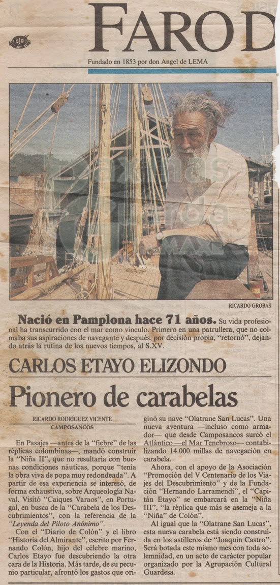 Paxinas da Guarda (A GUARDA) FARO DE VIGO Carlos Etayo, pionero de