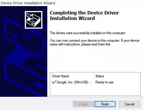 Finish Installing 15 Seconds ADB FastBoot Drivers Installer Finish Installing 15 Seconds ADB FastBoot Drivers Installer