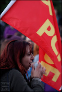 Manifestación 8M en Valencia 8M,manifestacion,feminista,dia,mujer,valencia,comunista,bandera
