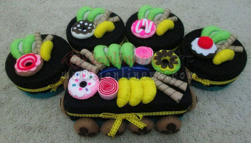 Jual Kotak / Sarung / Tempat Tisu, Toples Kue Flanel Set Karakter Kartun Donat Jual Kotak / Sarung / Tempat Tisu, Toples Kue Flanel Set Karakter Kartun Donat