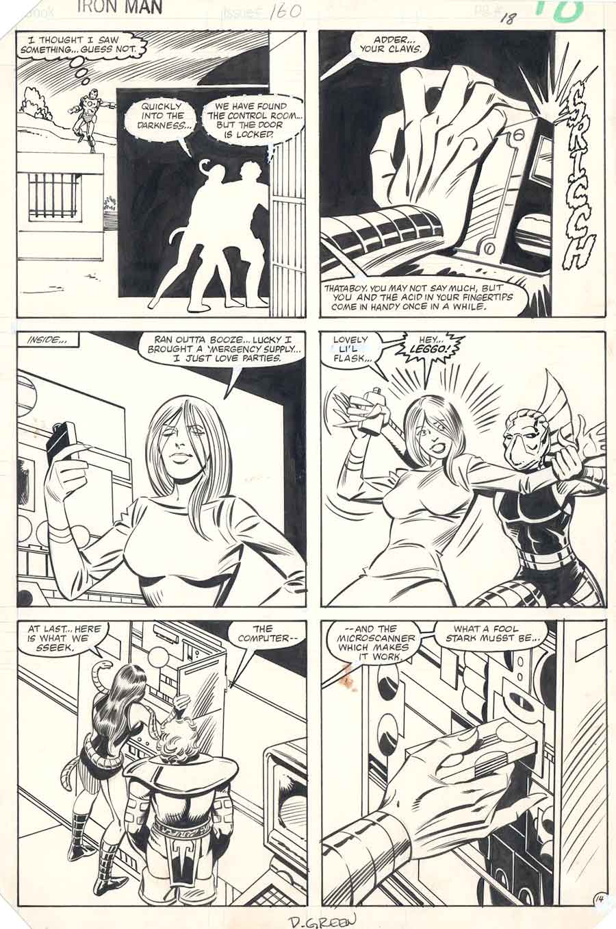 Steve Ditko original 1980s marvel comic book page artwork - Iron Man #160